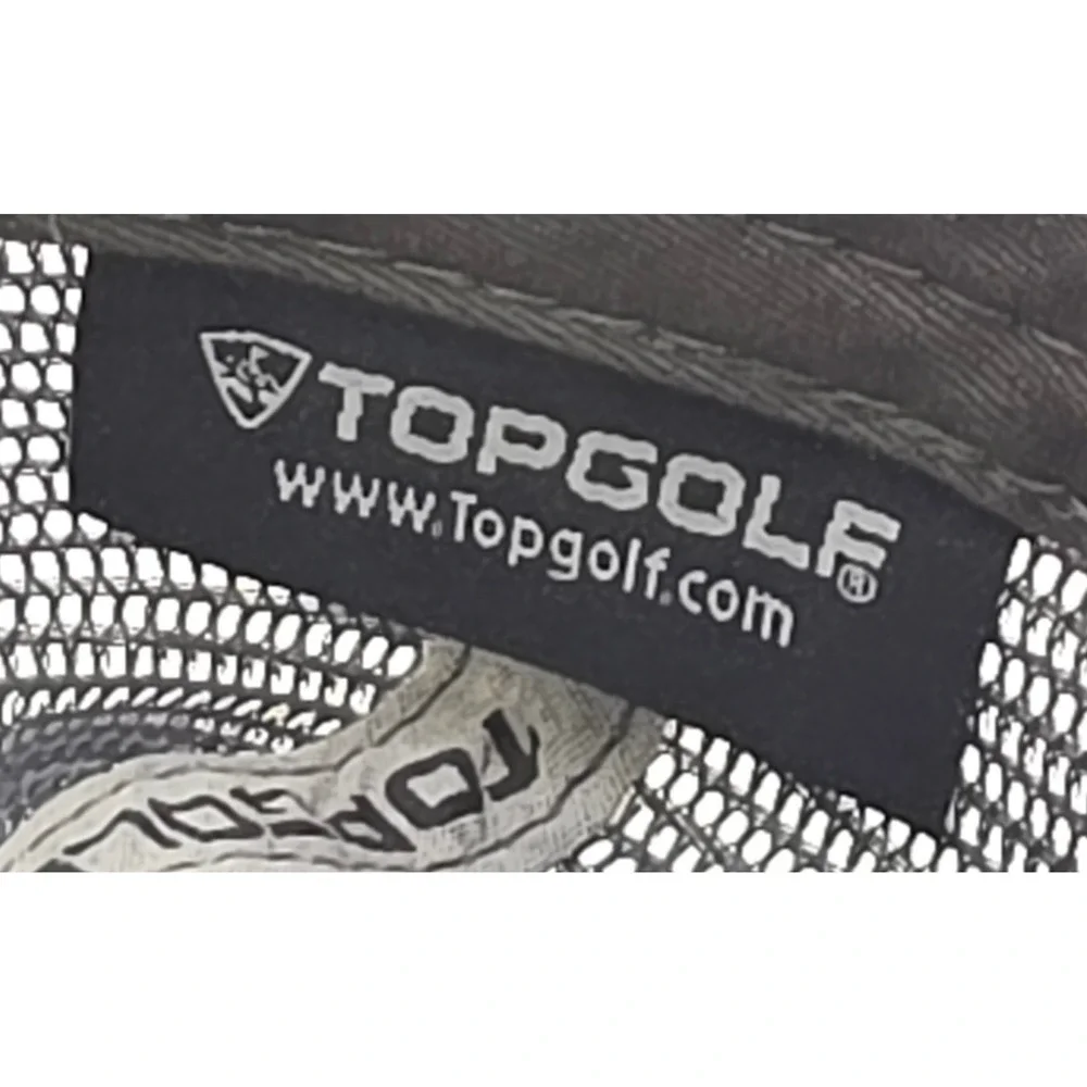 Topgolf Trucker Hat Grey Blue Snapback Mesh Flat Brim Cap Golf